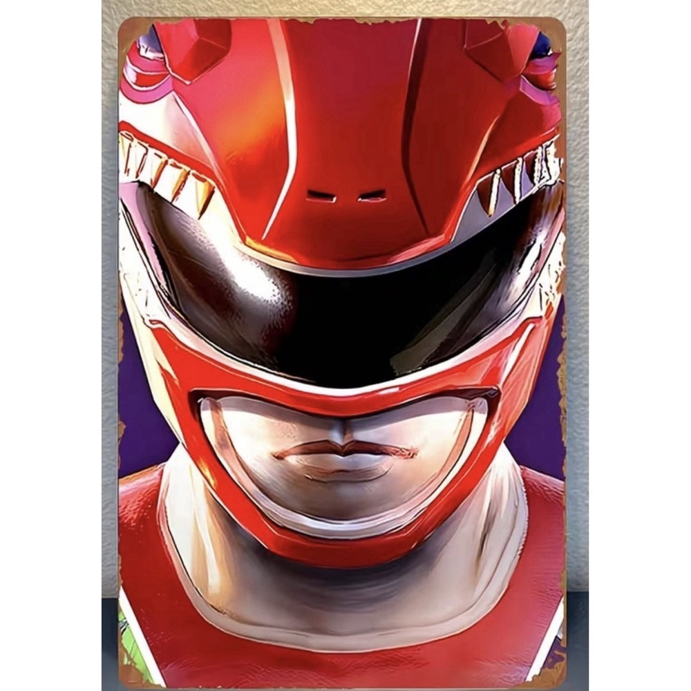 Mighty Morphin Power Rangers Vintage Tin Metal Signs Home Décor 8x12 Red Ranger